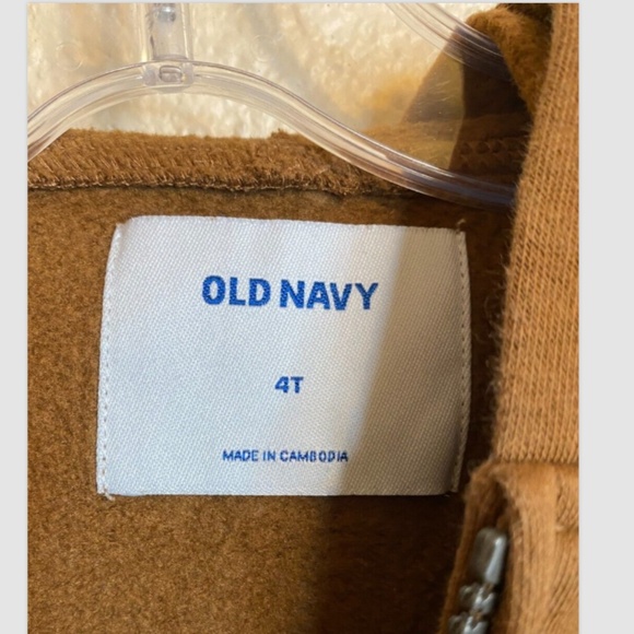 4t size Old Navy Brown Bear printed hooded sweatshirt and pants set comfy winter - Picture 4 of 8